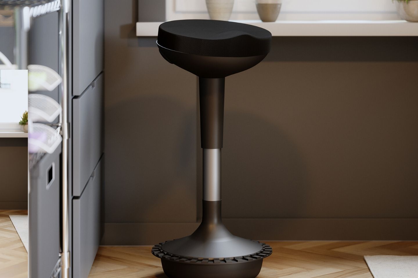 photo ambiance tabouret ergonomique noir stooly