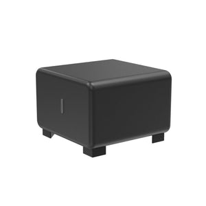 POUF 1 PLACE HIZIA - Simili Cuir Noir