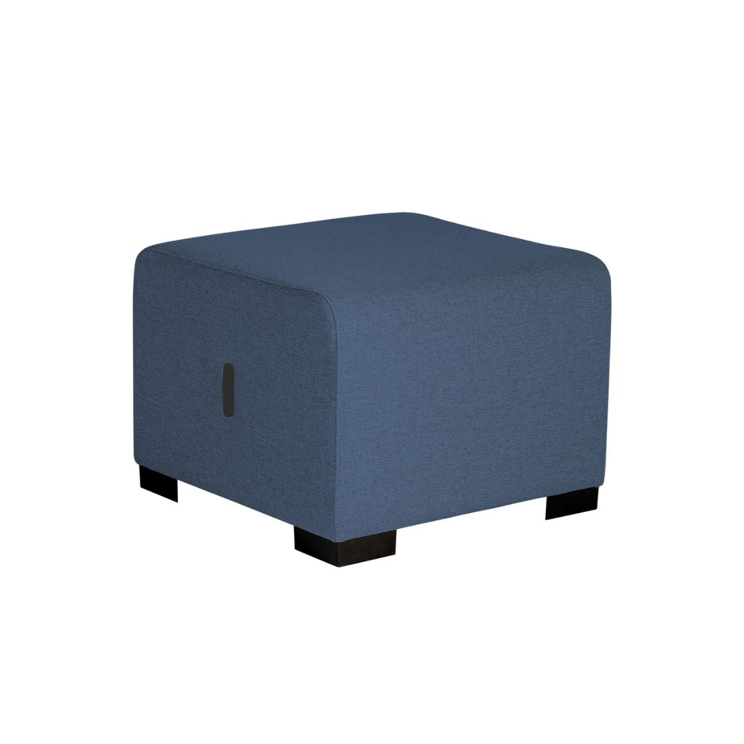 POUF 1 PLACE HIZIA - Bleu Denhim