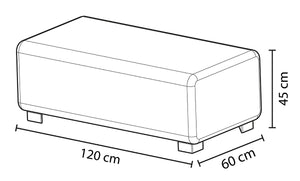 POUF 2 PLACES HIZIA - Jaune Safran