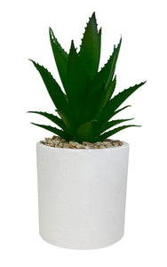 Set de 3 plantes artificielles, pot blanc, taille 16 cm