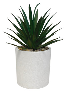 Set de 3 plantes artificielles, pot blanc, taille 16 cm