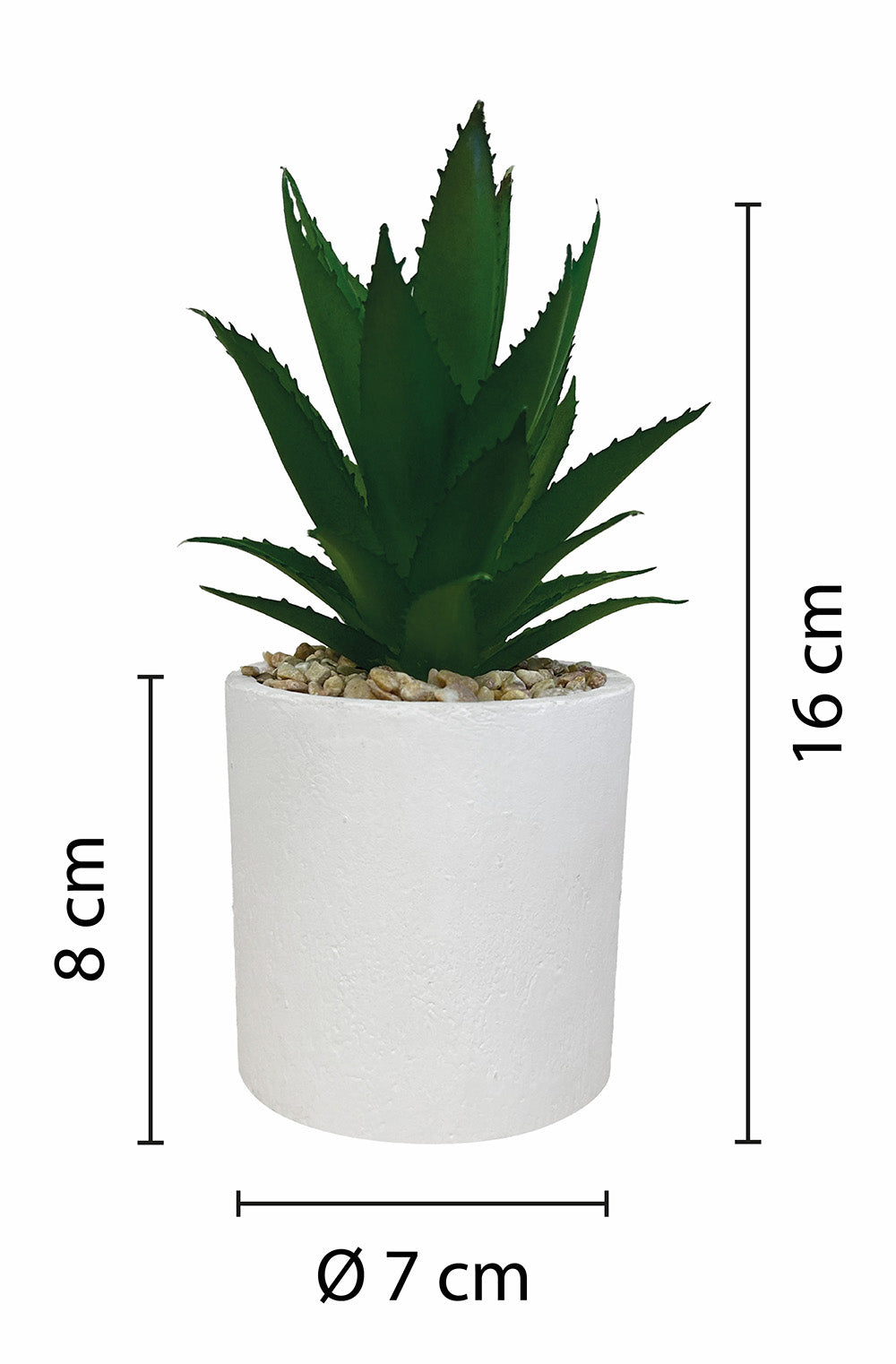 Set de 3 plantes artificielles, pot blanc, taille 16 cm