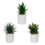 Charger l&#39;image dans la galerie, Set de 3 plantes artificielles, pot blanc, taille 16 cm
