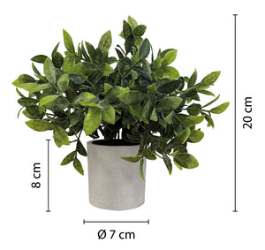 Set de 3 plantes artificielles, pot gris, taille 20 cm