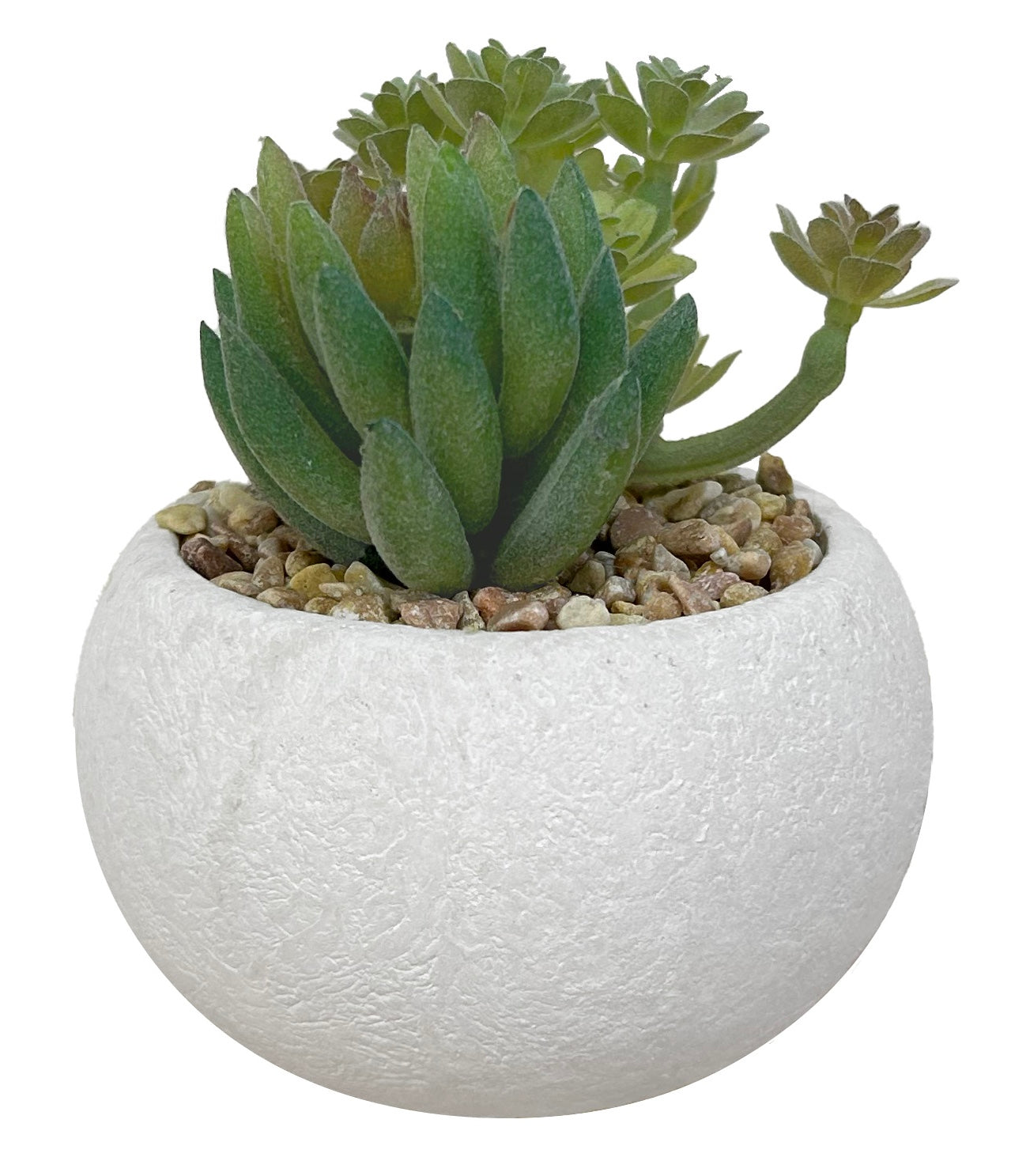 Set de 3 plantes artificielles, pot blanc, taille 11 cm