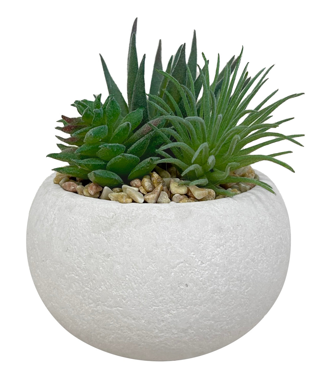 Set de 3 plantes artificielles, pot blanc, taille 11 cm