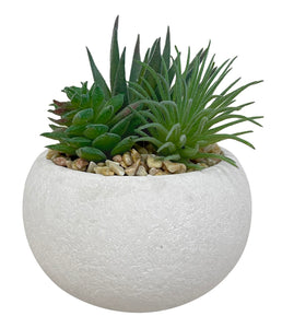 Set de 3 plantes artificielles, pot blanc, taille 11 cm