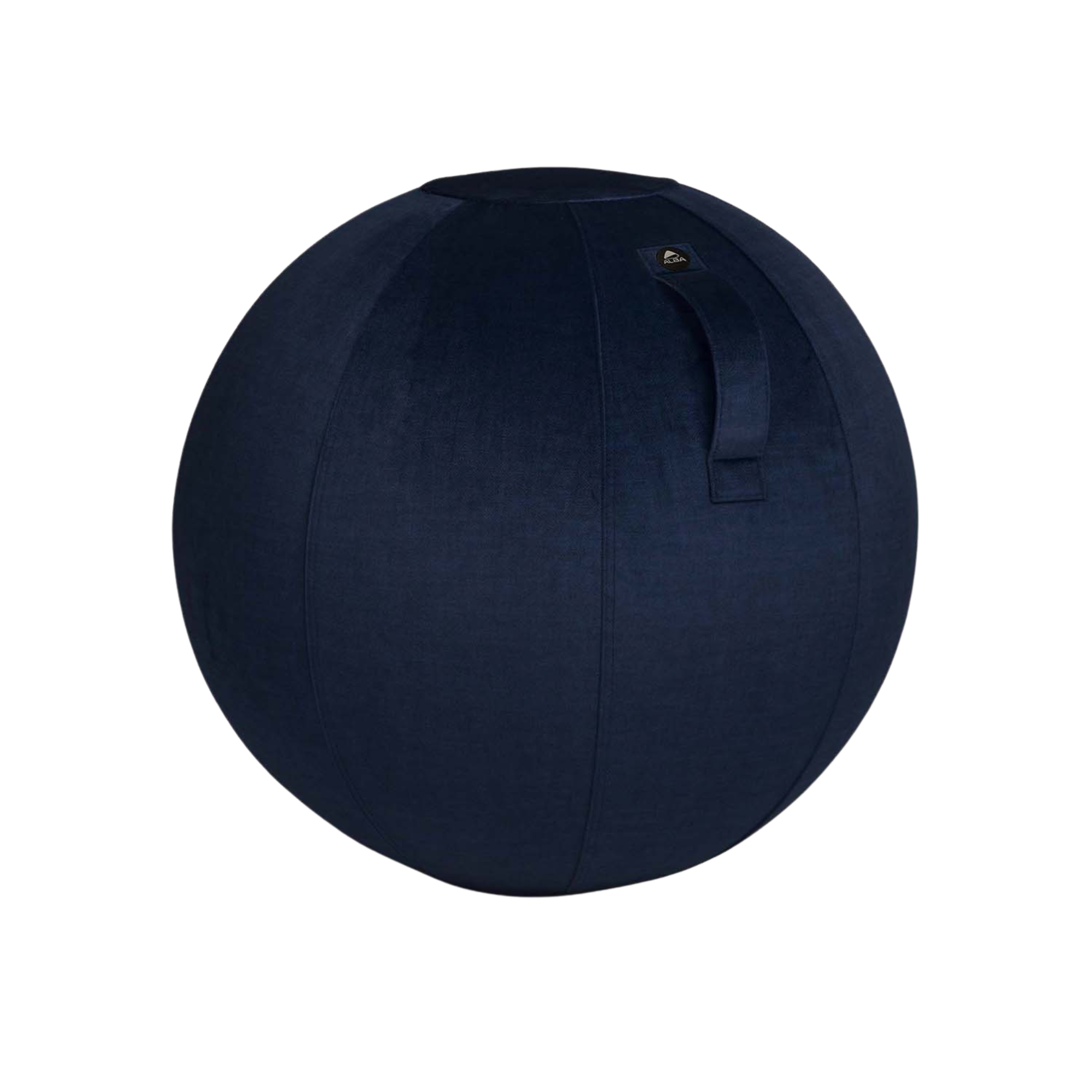 photo siège ballon ergonomique velours bleu
