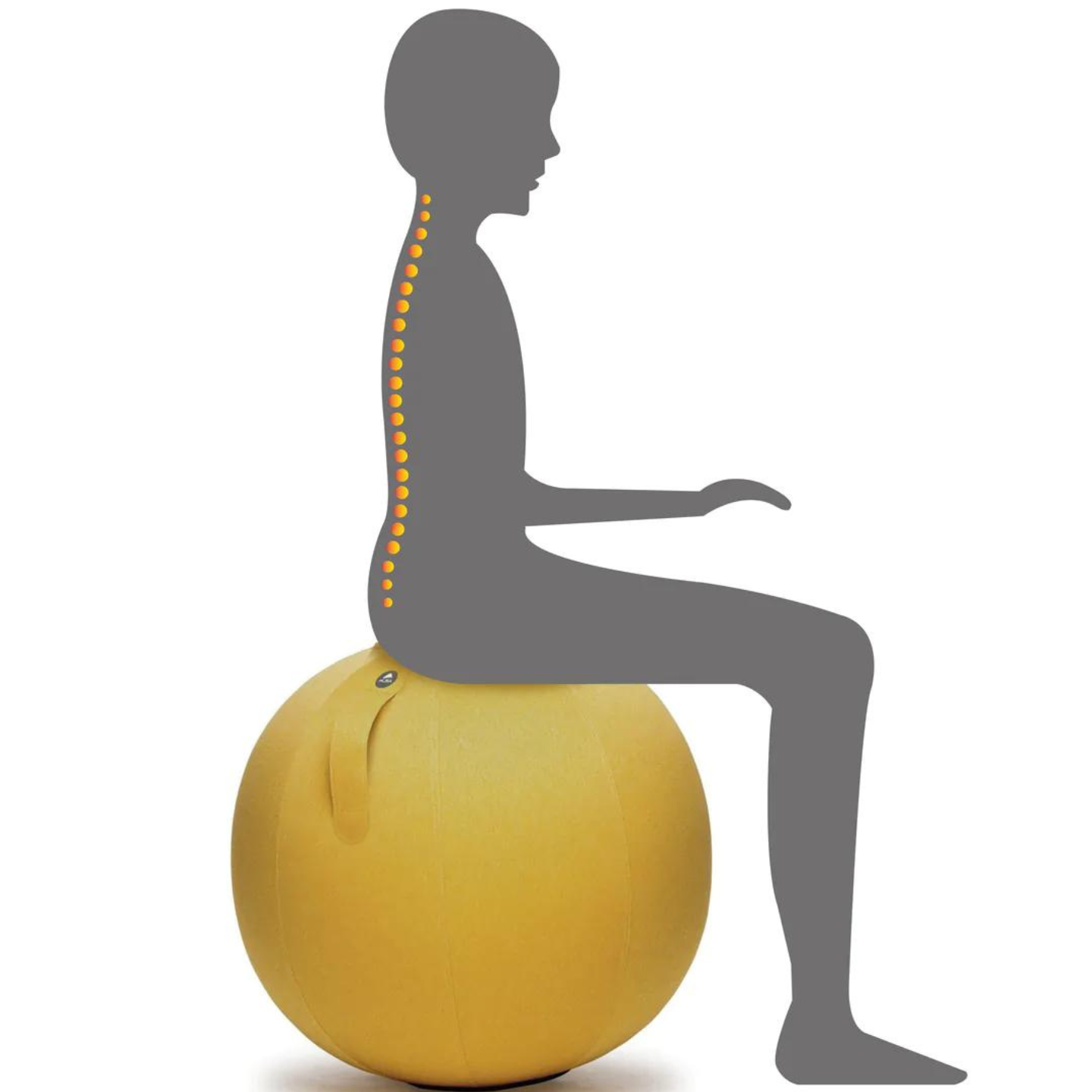 photo position siège ballon ergonomique jaune