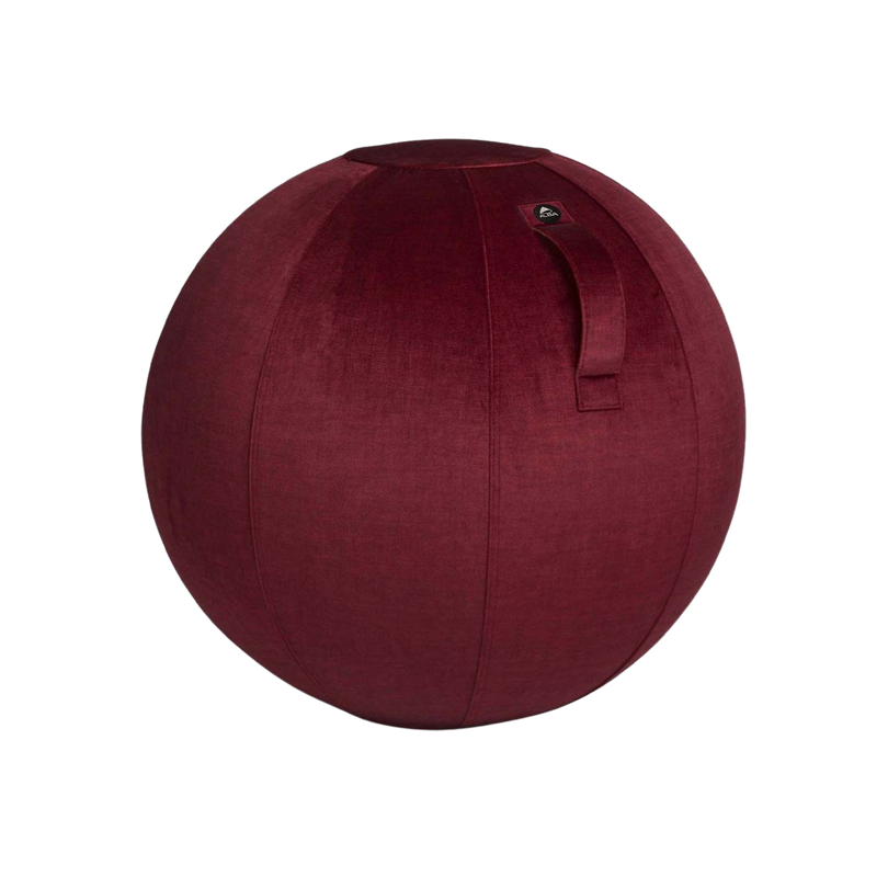 photo siège ballon ergonomique velours rouge