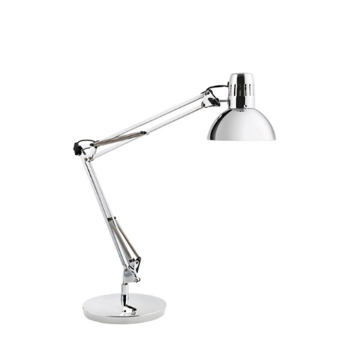 photo ambiance lampe bureau chrome led architecte